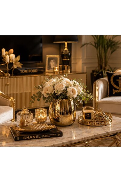 RoyalDecorHome Gold Cezve Saksı&Vazo, Kova, Çok Amaçlı Aksesuar