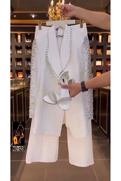 MODA تصميم خاص للموسم الجديد مع معالجة الحجر، سترة وبنطلون من قماش الدببل، أن...