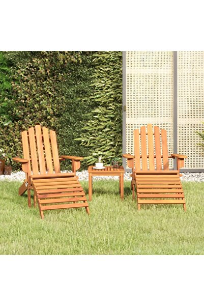 vidaxl Set mobilier de gradina Adirondack, 3 piese, lemn masiv acacia