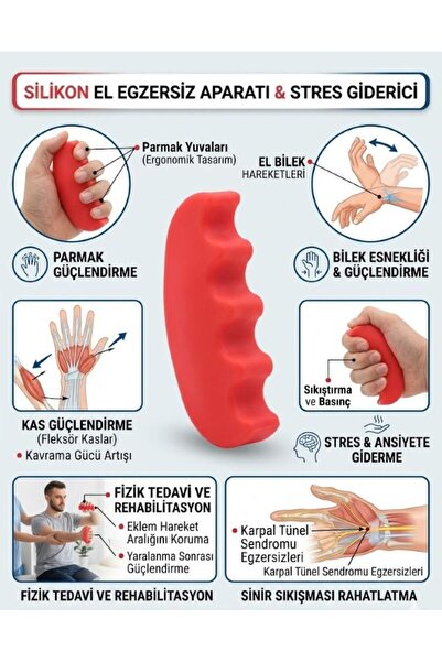 URUMDAY Silicone Stress Relief Device Hand Exerciser Strengthener Physical Th...