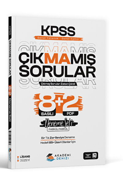 Akademi Denizi Tüm Adaylar KPSS GYGK Çıkmamış Sorular 8+2 Deneme Seti (zor se...