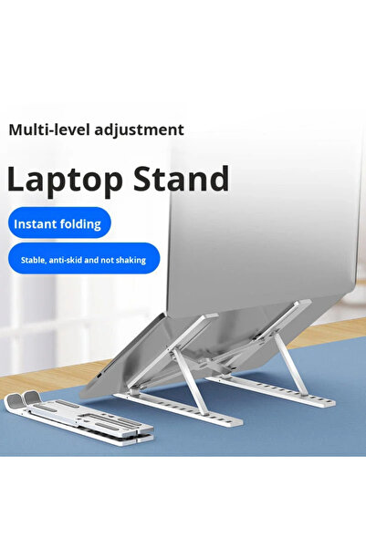 Generic Adjustable Laptop Stand, Portable Aluminium Laptop Riser Laptop Holder for Desk, Foldable Stand