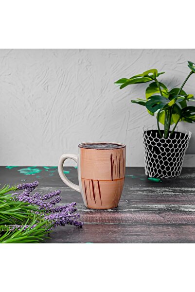 DELCASA DC3185 Stoneware Mug, Brown, 9 oz Capacity