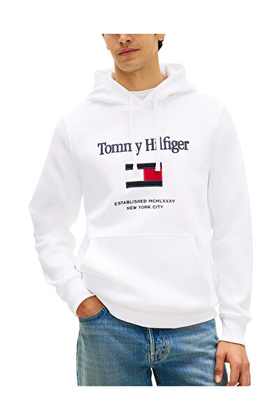 Tommy Hilfiger Ανδρικό Φούτερ Λευκό MW0MW42735-YBR