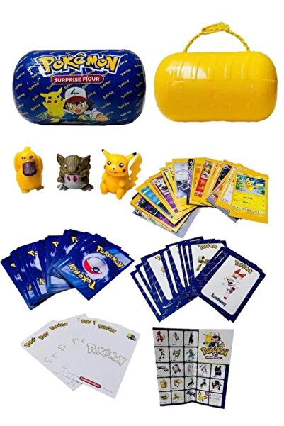 Retoys Pokemon 44 Kart Sticker ve Hediye Pokemon Figürlü Kapsül Top