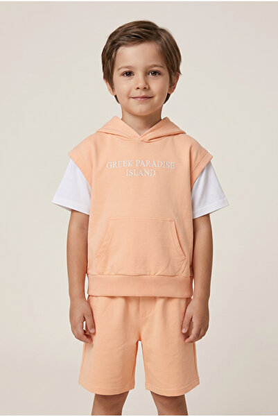ETEN Toddler Boys Hoodie Co-ord SetShort sleeve , 7-8Y