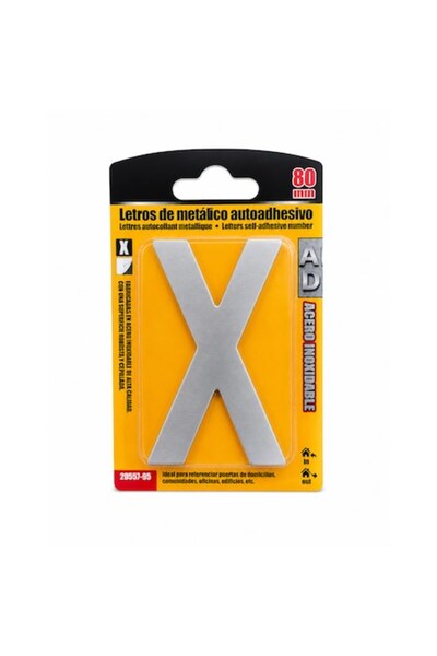 OEM Декоративна метална буква  "X ", самозалепваща се, за врата/табела/номера...