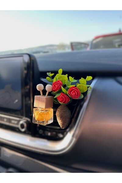 Plantarrium Design Oto Aksesuar/Koku - Mini Hasır Buket Sarmaşık Kırmızı