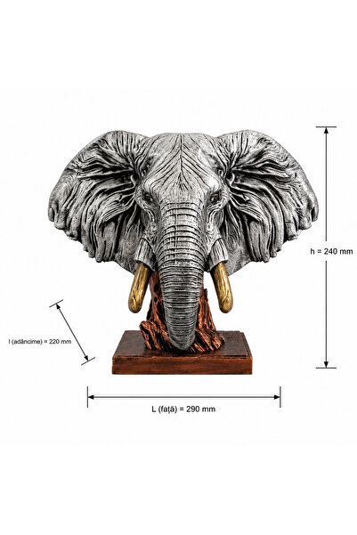 3dlink Decorative elephant head figurine – premium sculpture