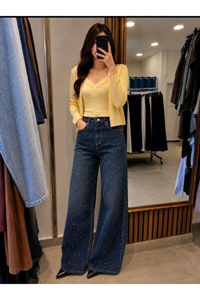 Zeo Basic taşlı kot pantolon
