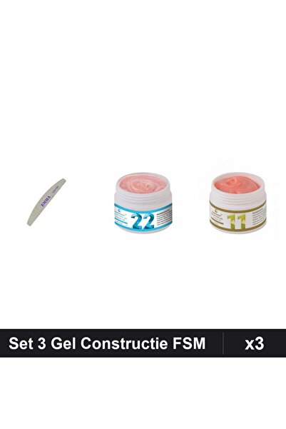 Makeup Set 3 Gel Constructie FSM 15g, Pila Unghii EMMA 120/150, Manichiura UV...