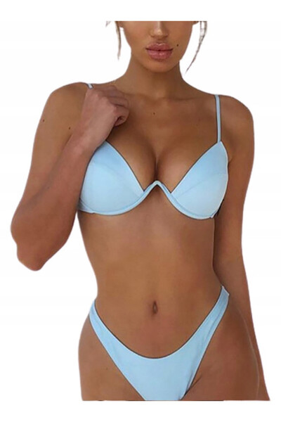 SNM Costum de baie dama, SNM, bikini din doua piese, albastru, M INTL