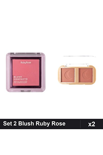 Makeup Set 2 Blush Ruby Rose Compact BL 20 7.3g + Paleta Cheek To Cheek 03, M...