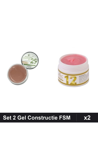 Makeup Set 2 Gel Constructie UV LED FSM 15g, Nuante 29 si 12, Unghii Gel