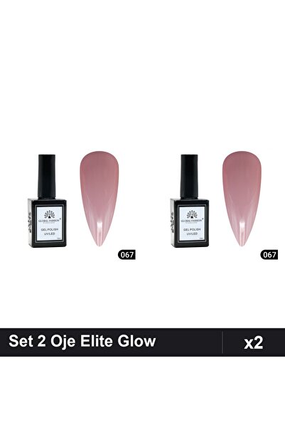 Makeup Set 2 Oje Semipermanente Global Fashion Elite Glow 15ml, Nuanta 067, G...