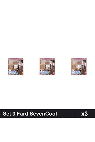 Makeup Set of 3 Eyebrow Powders SevenCool No. 2, Professional Makeup, Eyeshadow