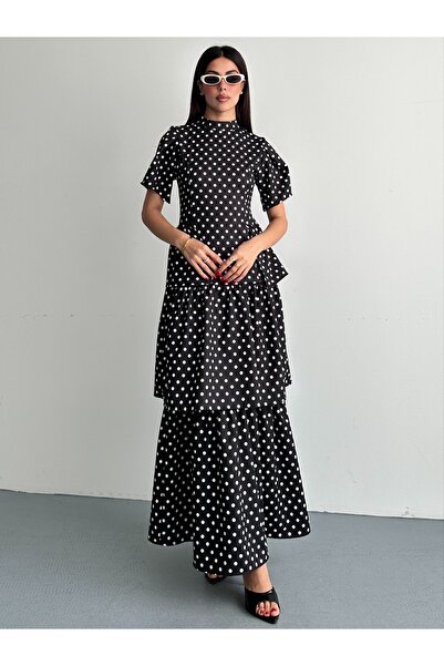 Ekim Store Ruffle Skirt Polka Dot Dress