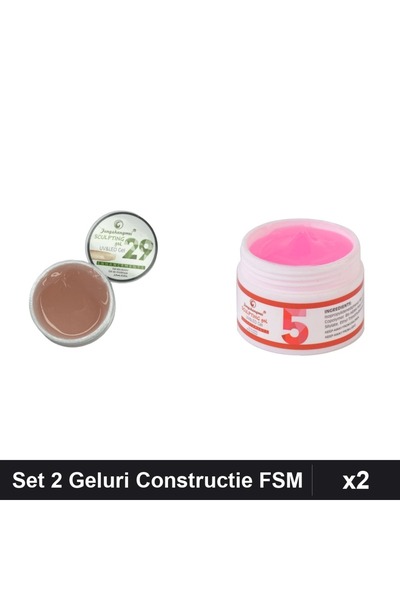 Makeup Set 2 Geluri Constructie UV LED FSM 15g, Nuante 29 și 05, Manichiură P...