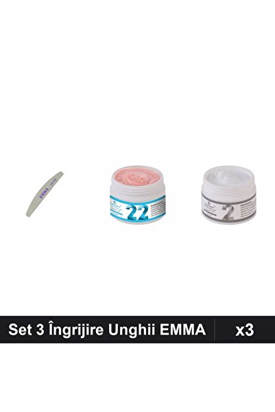 Makeup Set 3 Îngrijire Unghii EMMA, Pilă 120/150 + 2x Gel Constructie UV LED ...
