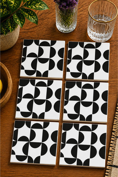 JHAAR Modern Set of 6 Coasters with View of Istanbul Bosphorus and Mosque - U...