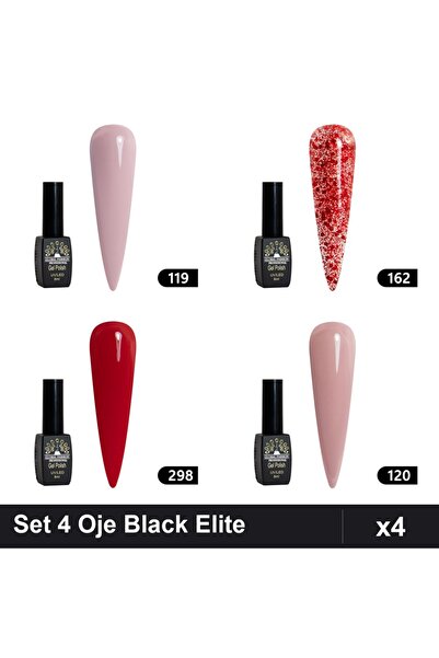 Makeup Set 4 Oje Semipermanente Black Elite 8ml, Global Fashion, Nuante 119 1...