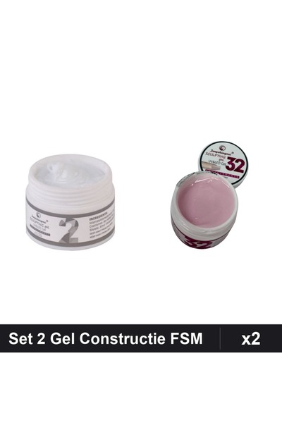 Makeup Set 2 Gel Constructie UV LED FSM 15g, Nuante 02 32, Builder Gel Profes...