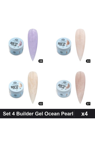 Makeup Set 4 Builder Gel Ocean Pearl Dream 15g, Nuante 02 03 07 08, Construct...