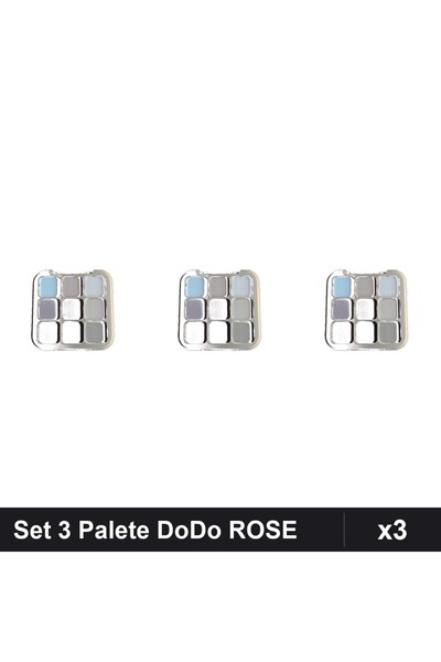 Makeup Set of 3 DoDo ROSE Eyeshadow Palettes 8g, Shade 01, Professional Makeup
