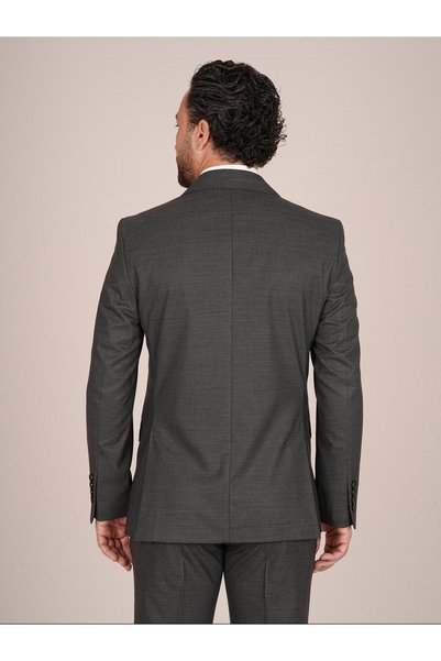 PAREZ Men's Slim Fit Italian Style Wool Woolen Fabric Double Breasted Suit Jacket Pants