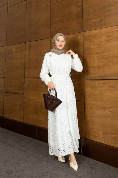 PİNK FLY Brode Tesettür Dress