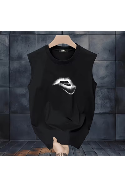 valeriae bellanova Tricou fără mâneci pentru bărbați, supradimensionat, cu de...