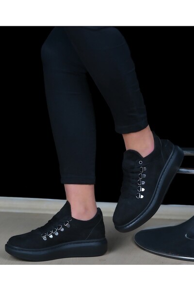 Generic Brand Women's Sport Casual Suede Shoes Black Color