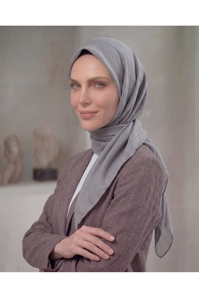 Wega Moda Eșarfă moale din in pentru femei, eșarfă hijab, simplă, ușoară, res...