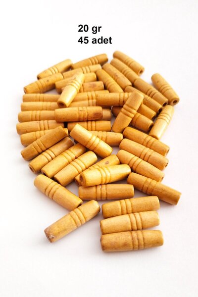 Royaleks Group 20 Gr (45 Pieces) Wooden Beads 25 mm Length X 10 mm En Natural...