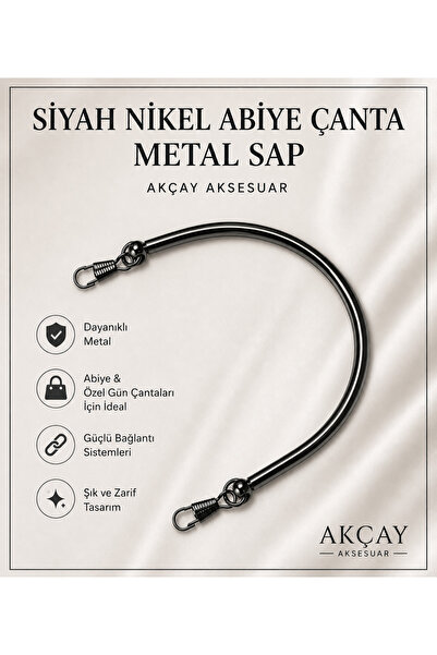 Akçay Aksesuar Silver evening bag metal handle evening bag strap