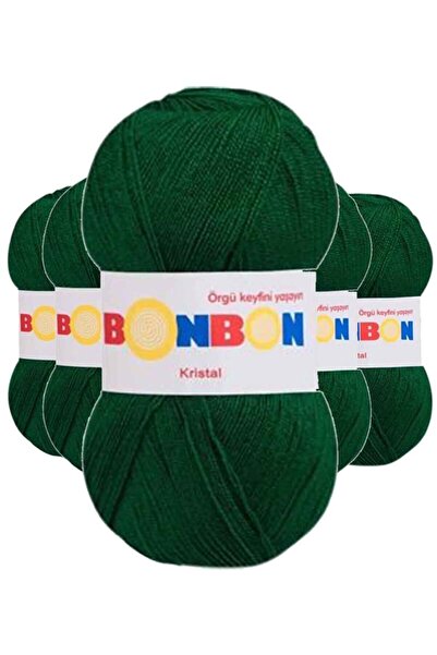 atastore2017 5 Pieces Crystal Hand Knitted Fiber String Dark Green 98596