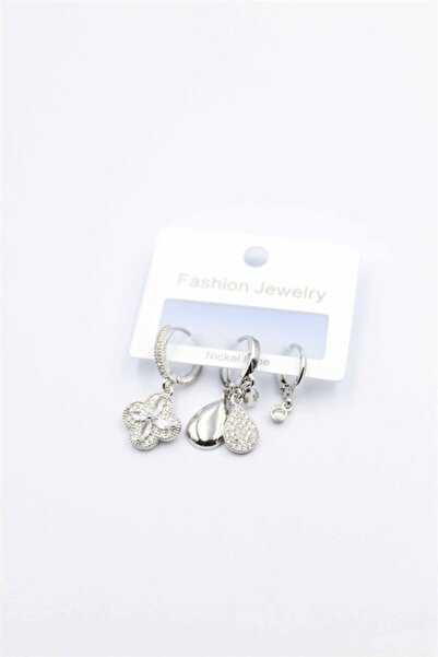 atastore2017 3-Piece Clover Earrings - Silver