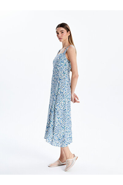 LC Waikiki Rochie florală cu guler pătrat
