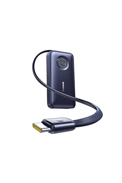 Baseus EnerCore CR11 10.000 mAh 45W Power Bank, Cablu USB-C retractabil, Negr...