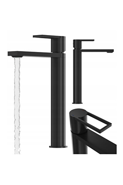 Granitan Baterie Lavoar Inalta Arma, Bronz, 312mm, Negru