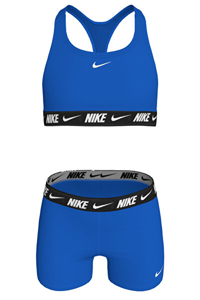 Nike Swim Logo Tape Racerback Mavi Kız Çocuk Bikini Takımı
