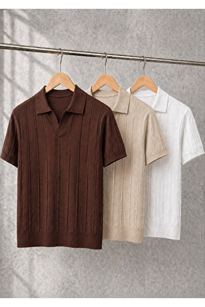 OTAKU Set avantajos de 3 tricouri cu guler polo