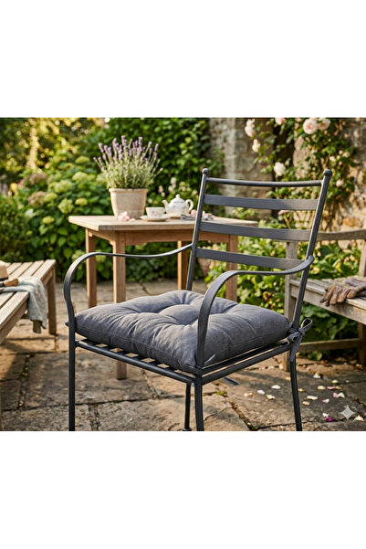 Bhomesconcept 40x40 Antrasit Gri Sandalye Minderi | Yumuşak Süet Dokulu, Kaym...