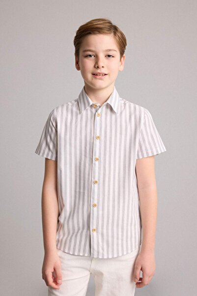DeFacto Regular Fit Striped Short Sleeve Shirt for Boys H8139A826Hs