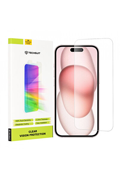 Techsuit Screen Protector for iPhone 15 / iPhone 15 Pro / iPhone 16 - Clear V...
