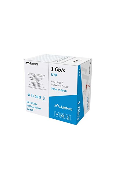 Lanberg Cablu LAN UTP 1GB/S 305M fir CCA roșu