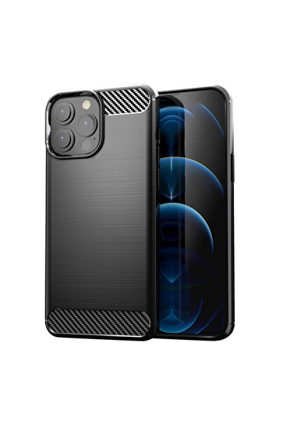 Hurtel Husă din carbon, flexibilă, din TPU pentru iPhone 13 Pro, neagră
