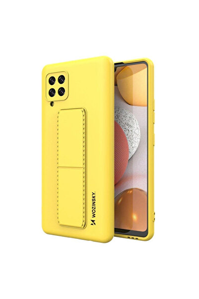 WOZINSKY Husă din silicon cu suport pentru Samsung Galaxy A42 5G, galbenă