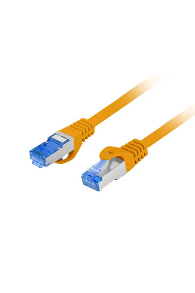 Lanberg Cablu patch Cat.6A S/FTP LSZH CCA 0.25m portocaliu, testat cu Fluke