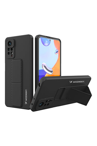 WOZINSKY Husă din silicon cu suport pentru Xiaomi Redmi Note 11 Pro, neagră